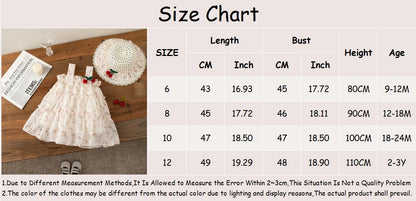 Robe Bébé Fille Été “Cherry” + Chapeau Assorti | 0–12 mois