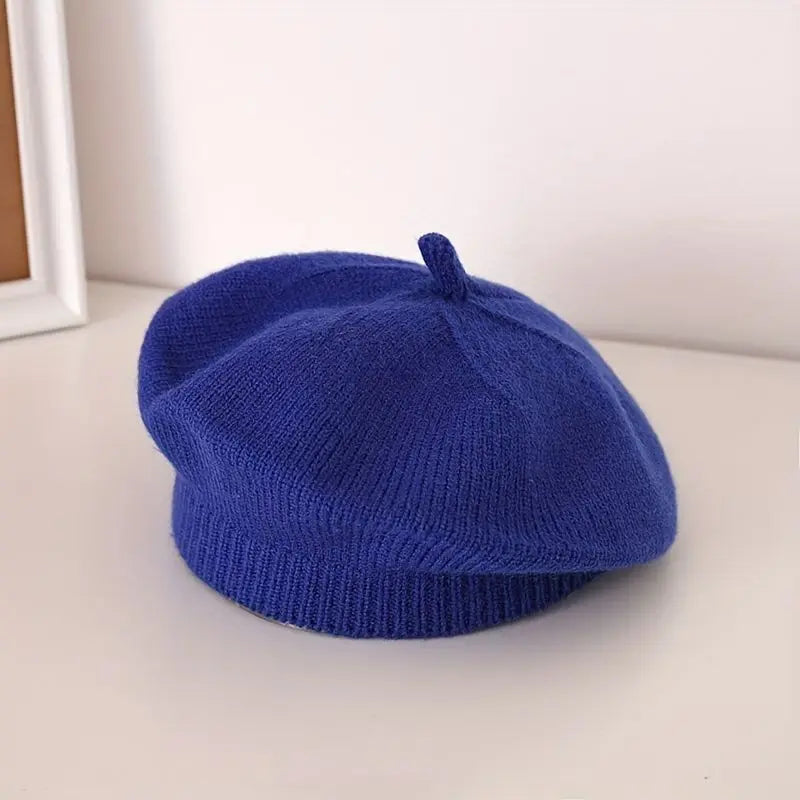 Béret Bébé en Maille Fleur – Bonnet Chaud d’Hiver