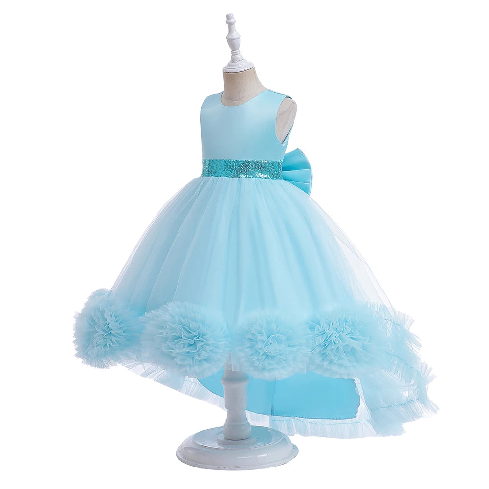 Robe Princesse Fille Traîne Tulle – Cérémonie, Mariage, Anniversaire & Noël (2–10 ans)