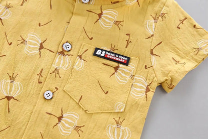 Ensemble Bébé Garçon Été en Coton – Chemise et Short Confort