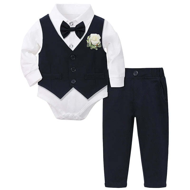 Tenue de baptême pour bébé garçon, ensemble de costume de baptême pour première église de pâques, vêtements cadeaux formels pour fête d'anniversaire et de mariage