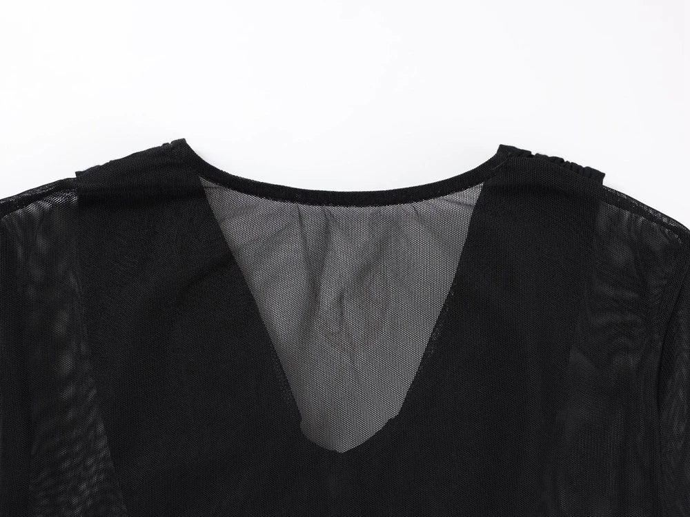 Robe Maternité Studio Luxe – Maille Transparente & Silhouette Sculptée