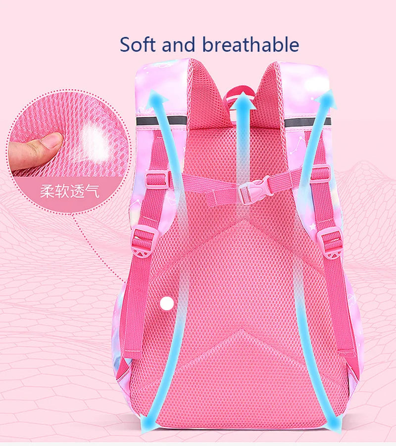 Sac à dos scolaire fille rose kawaii – Cartable léger et résistant pour école primaire