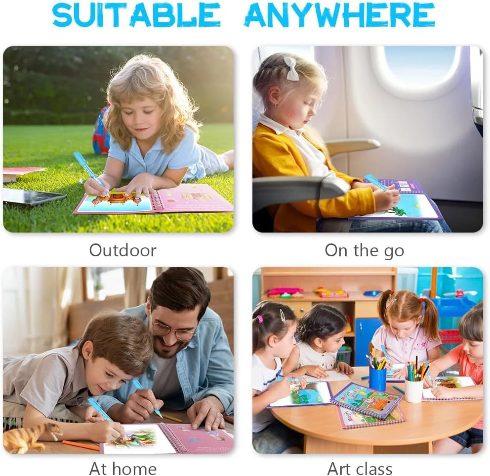 Livre magique à l’eau réutilisable – Dessin sans taches