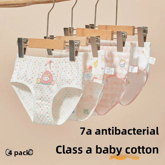 Lot de 4 Sous-Vêtements Bébé Fille en Coton Doux – Confort Petit Trésor