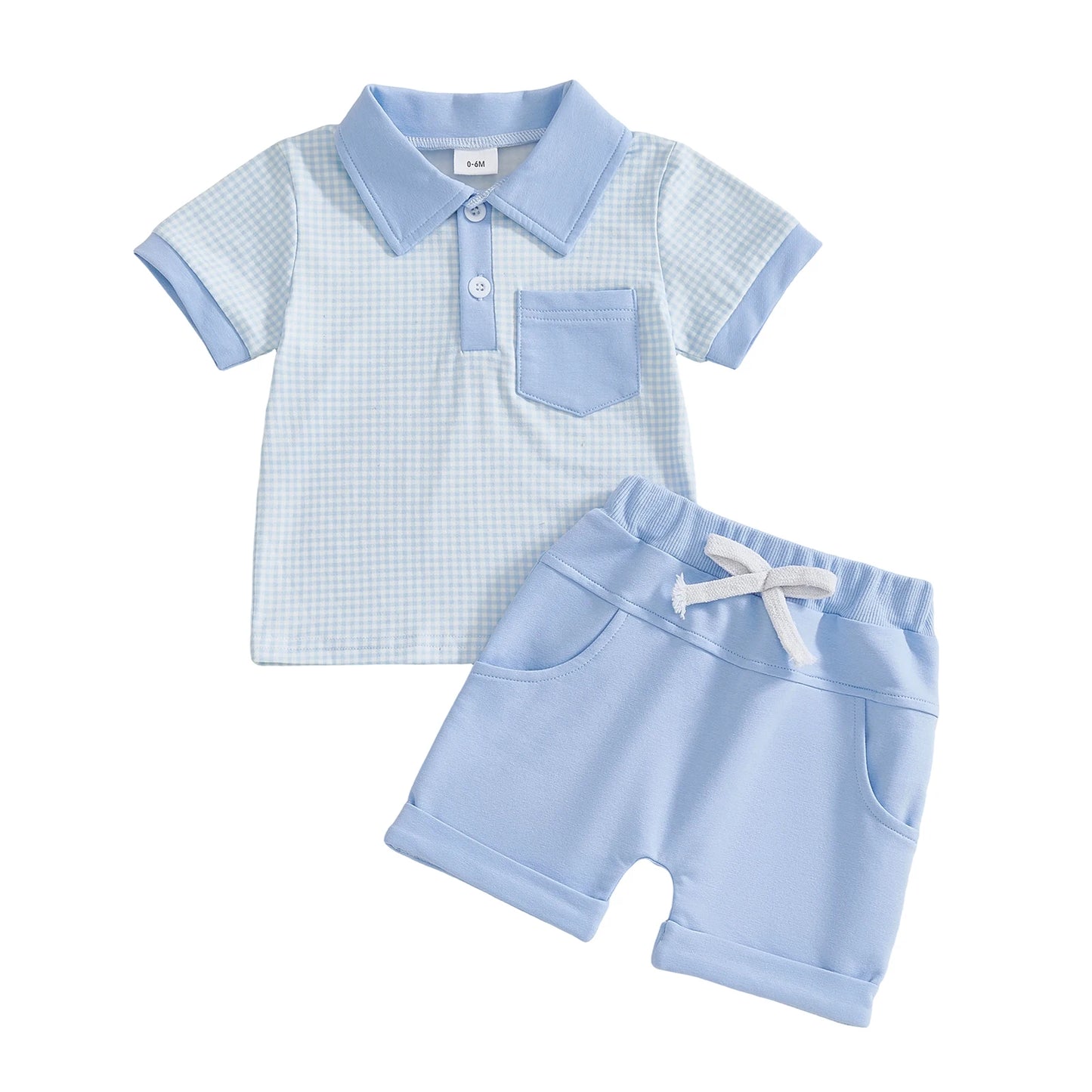 Ensemble bébé garçon élégant 2 pièces – Chemise à carreaux & short assorti (6 à 36 mois)