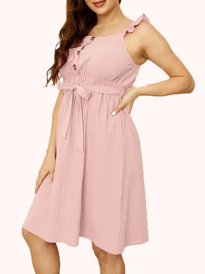 Robe de maternité élégante sans manches – Confort, douceur et féminité pour future maman