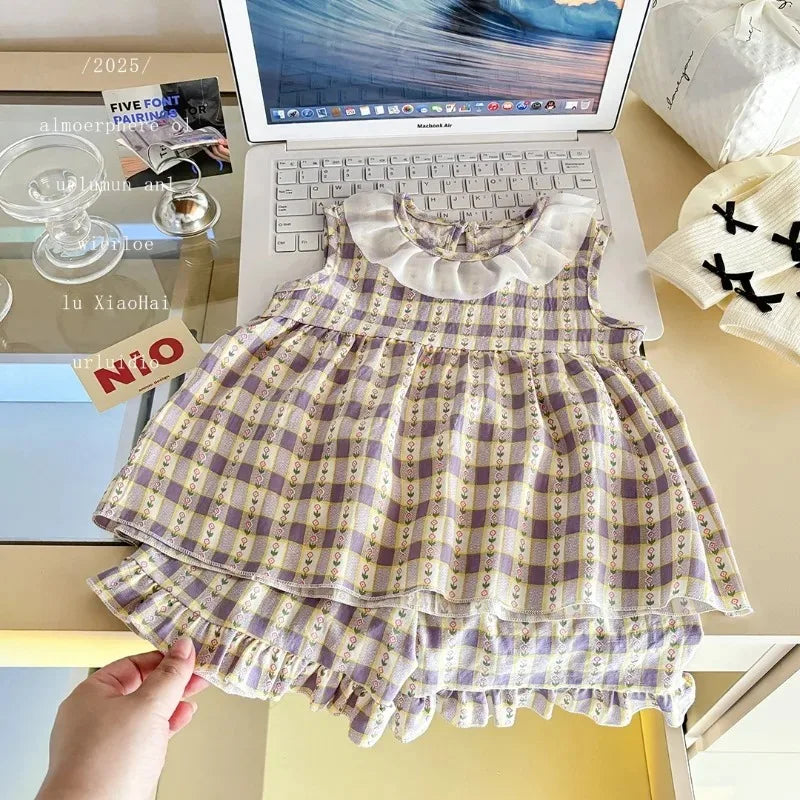 Robe Princesse Fleurie Bébé – Ensemble 2 Pièces Été