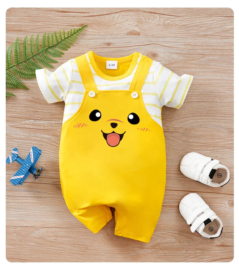 Combinaison Bébé Jaune – Motif Petit Chien Mignon