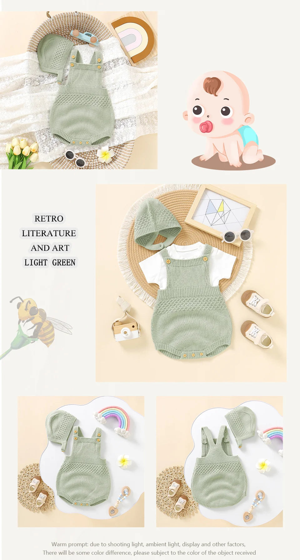 Ensemble Body Bébé Sans Manches & Bonnet – Tenue Douce Unisexe (2 pièces)