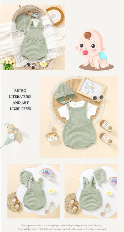 Ensemble Body Bébé Sans Manches & Bonnet – Tenue Douce Unisexe (2 pièces)