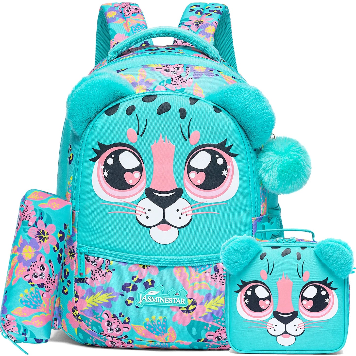 Ensemble sac à dos scolaire 3 pièces pour fille (8–10 ans) – Sac, lunch et trousse assortis