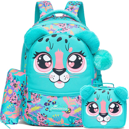 Ensemble sac à dos scolaire 3 pièces pour fille (8–10 ans) – Sac, lunch et trousse assortis