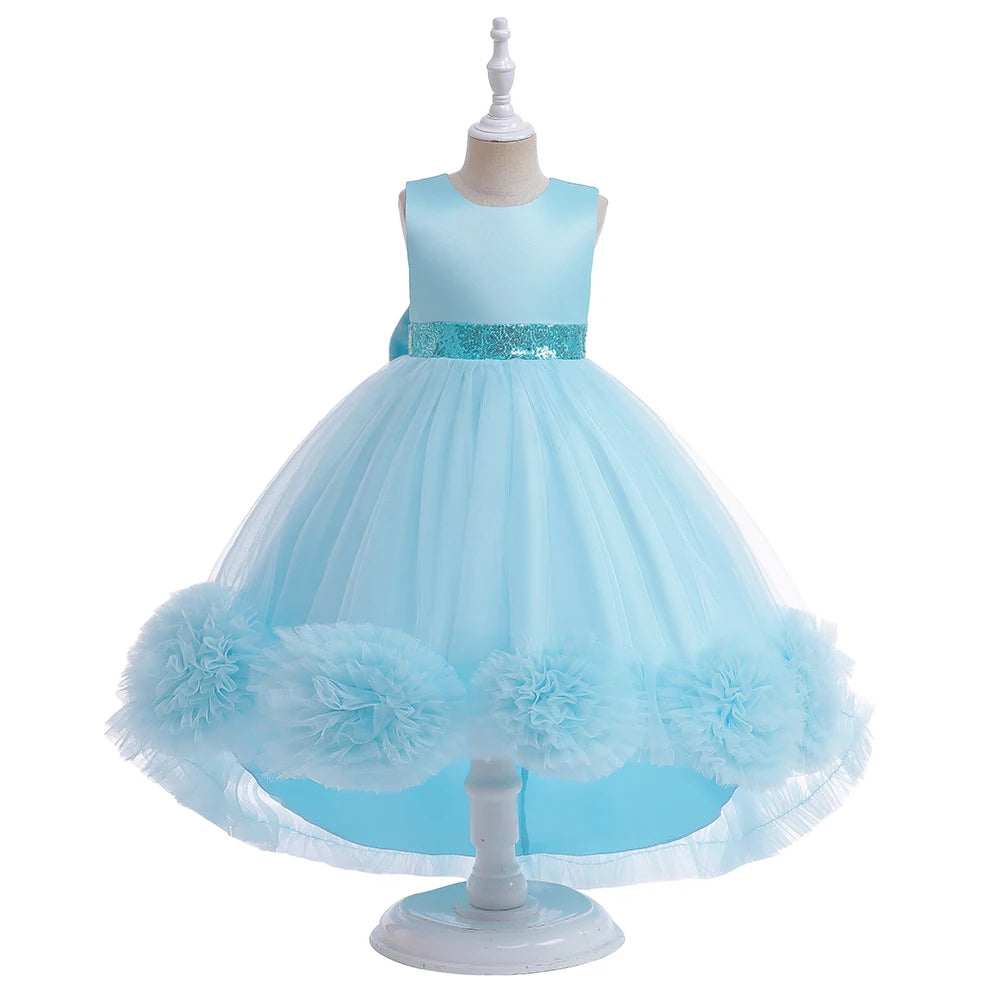 Robe Princesse Fille Traîne Tulle – Cérémonie, Mariage, Anniversaire & Noël (2–10 ans)