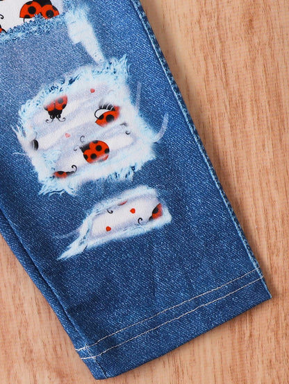 Ensemble Fille 2 Pièces Coccinelle – Robe + Pantalon Jean (1–3 ans)