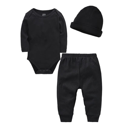 Ensemble Bébé 3 Pièces 100% Coton – Barboteuse, Pantalon & Bonnet | Douceur Essentielle