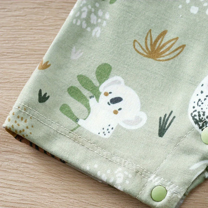Ensemble Bébé Safari – Barboteuse Salopette + Body (0–12 mois)