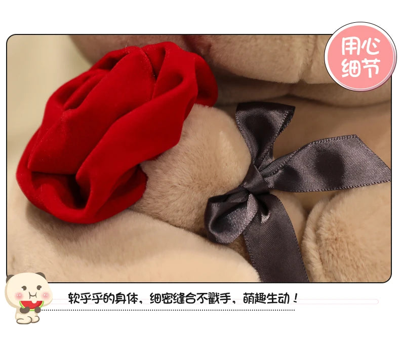 : Ours en Peluche Kawaii avec Roses – Cadeau Saint-Valentin