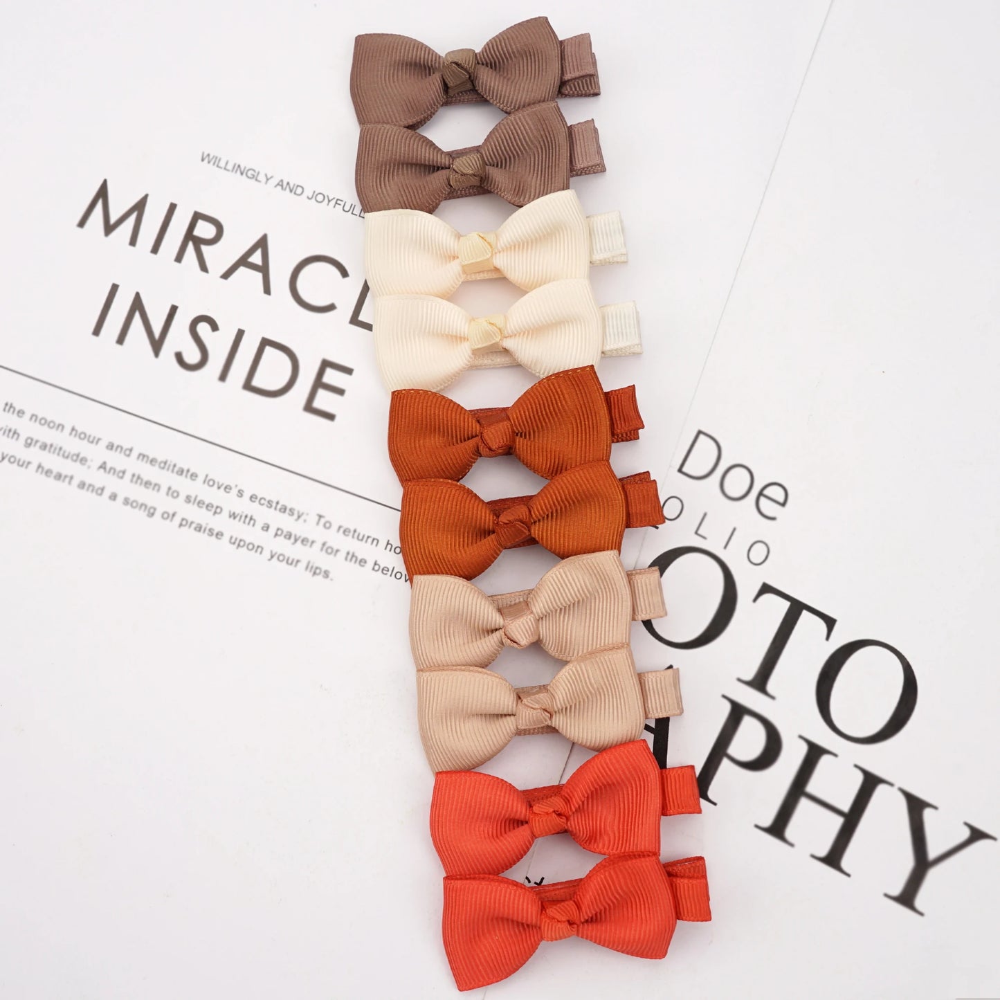 10/20 Pcs Boutique Tiny Baby Bows Grosgrain 2" Hair Bows Non-Slip Full Lined Alligator Clips for Baby Girls Toddlers