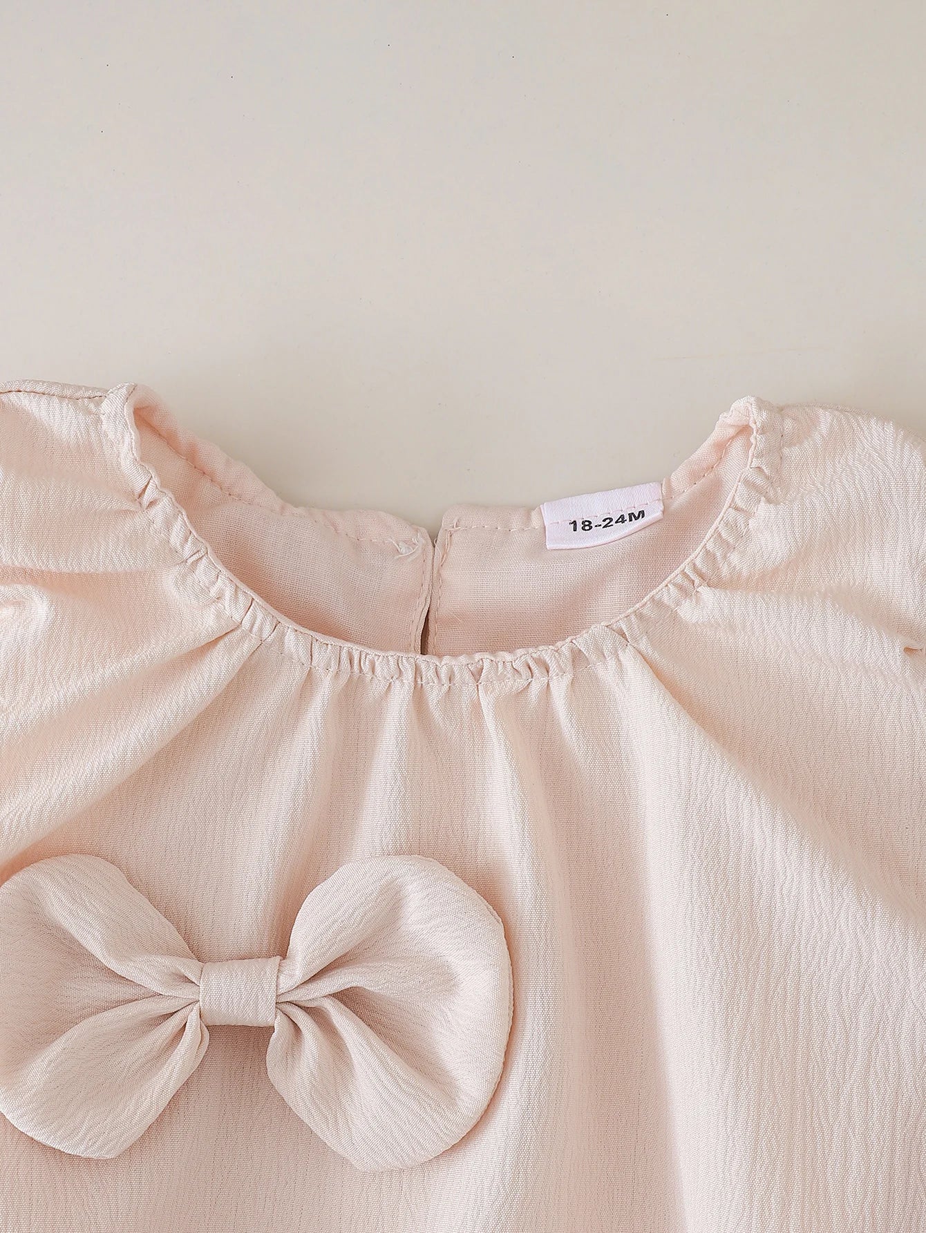 Ensemble Bébé Fille Chic Rose Poudré – Haut à Nœud & Short (1–3 ans)