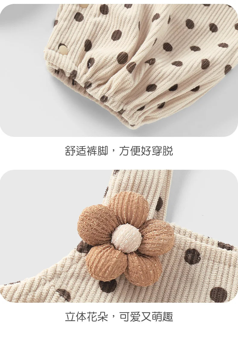 Salopette Bébé Unisexe à Pois – Style Vintage (1–3 ans)