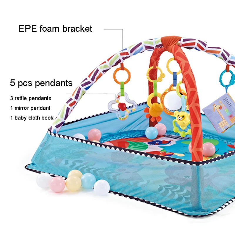Tapis de Jeu Éveil Bébé avec Arche d’Activités – Confort & Motricité dès la Naissance