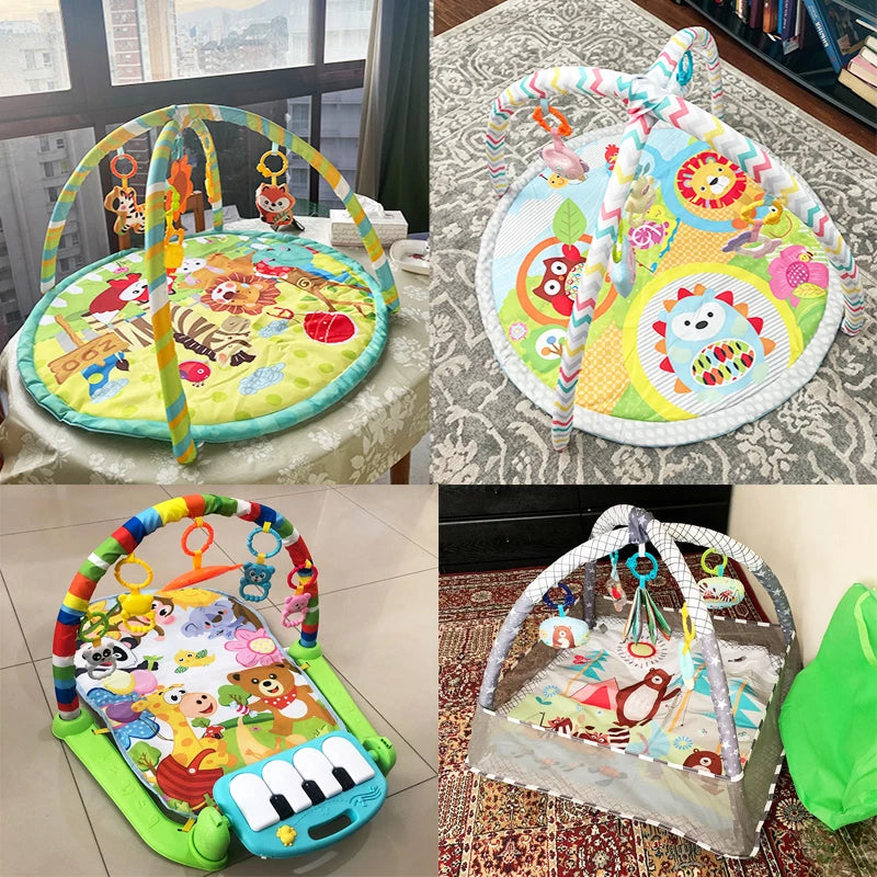 Tapis de Jeu Éveil Bébé avec Arche d’Activités – Confort & Motricité dès la Naissance
