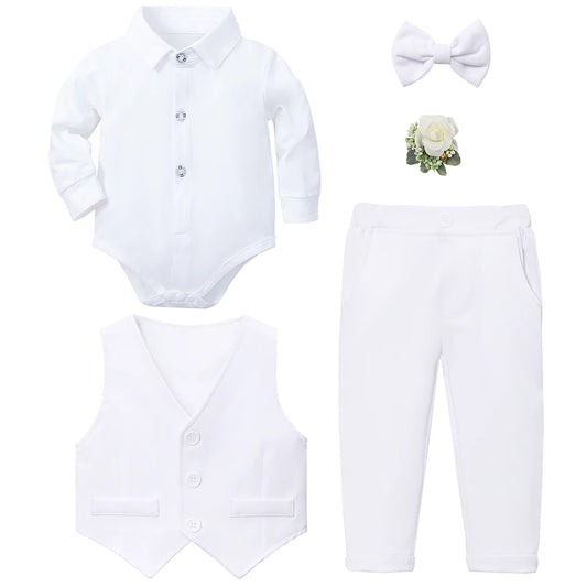 Tenue de baptême pour bébé garçon, ensemble de costume de baptême pour première église de pâques, vêtements cadeaux formels pour fête d'anniversaire et de mariage