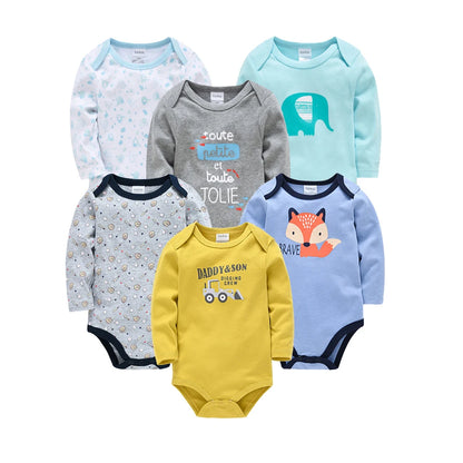 Lot de 3 ou 6 Bodies Bébé Garçon en Coton – Confort Doux & Motifs Adorables (0–12 mois)