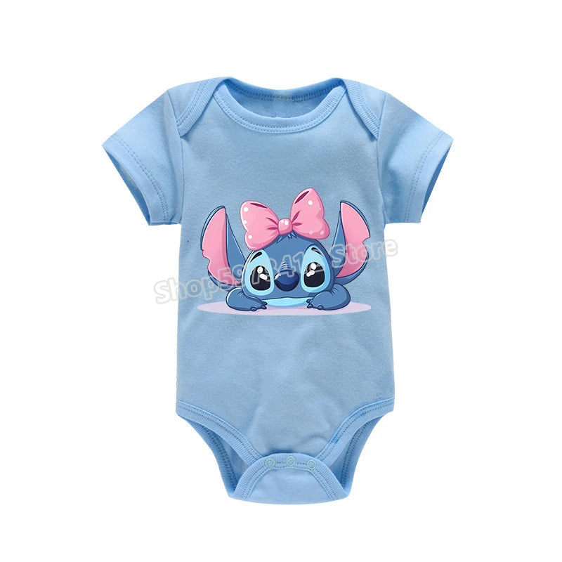 Body bébé 100 % coton – Onesie manches courtes, imprimé dessin animé, tenue d’été
