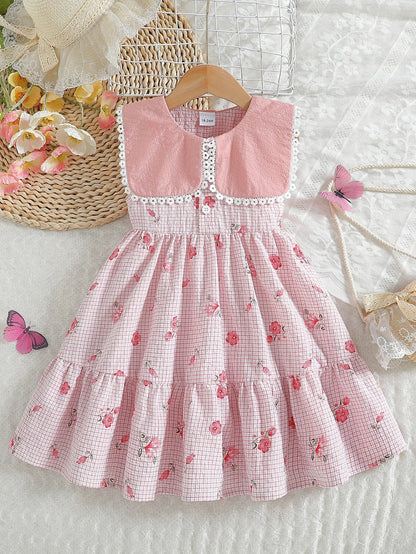 Robe rose imprimée – Fille (été)