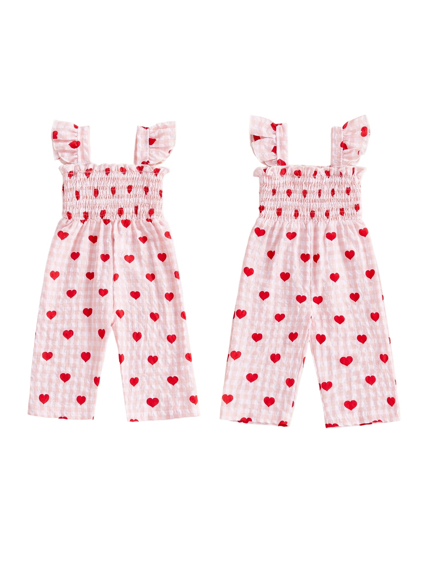 Combinaison bébé à cœurs – Fille (1–3 ans)