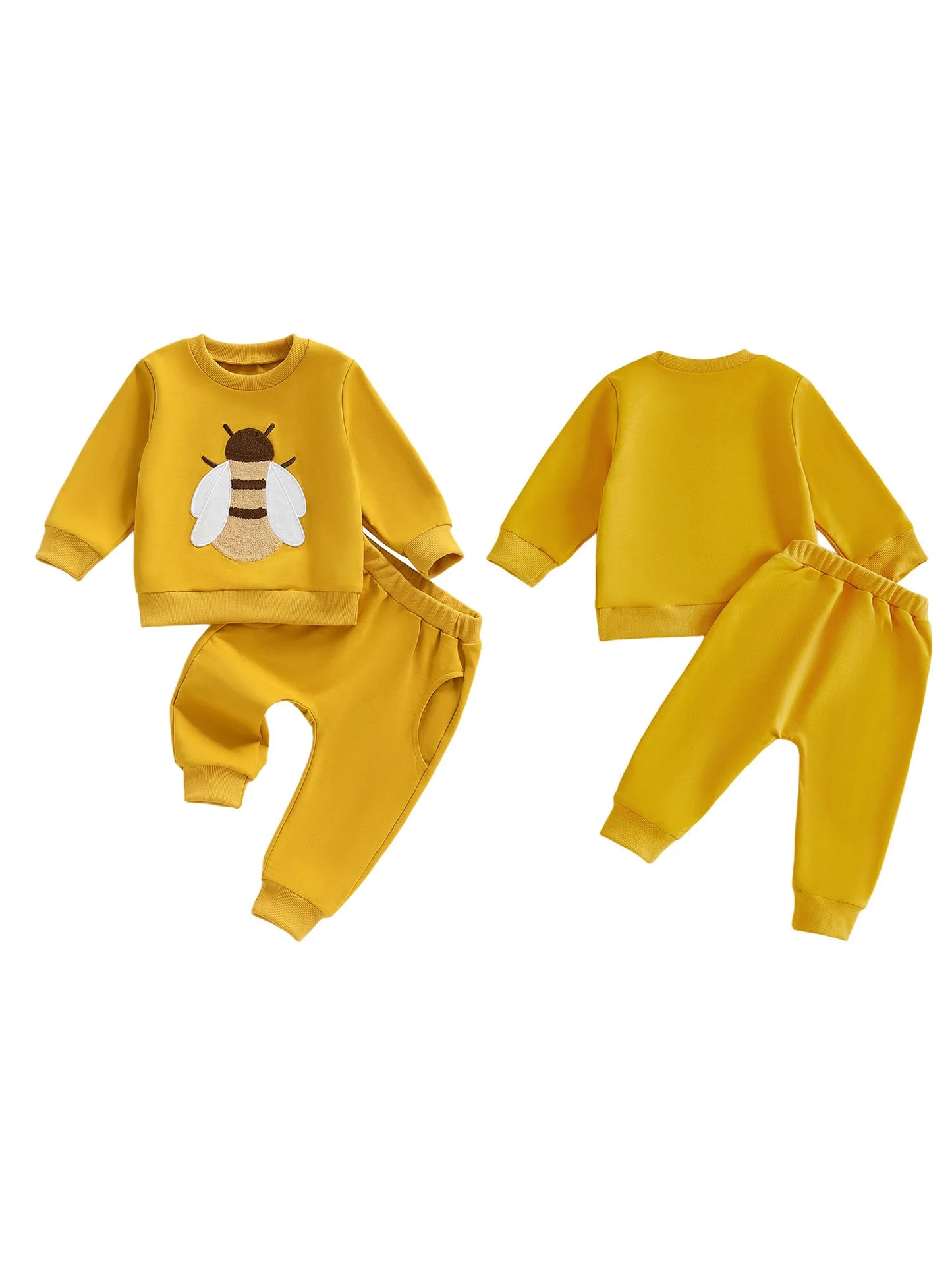 Ensemble Bébé Abeille 2 Pièces – Sweat à Manches Longues & Pantalon Confort