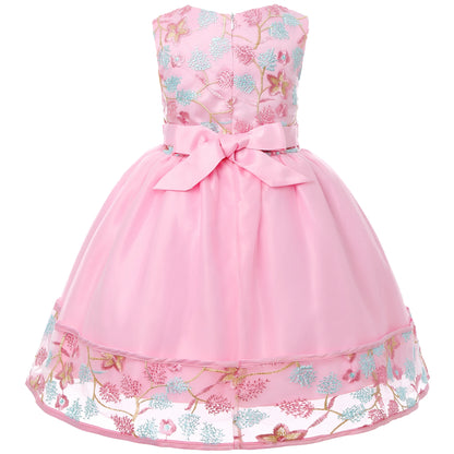 Robe Princesse Fille en Tulle Brodé – Cérémonie, Anniversaire, Mariage & Noël (2–10 ans)