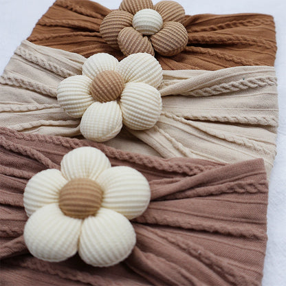 Bandeau Bébé Fille en Nylon Doux avec Fleur – Accessoire Nouveau-né