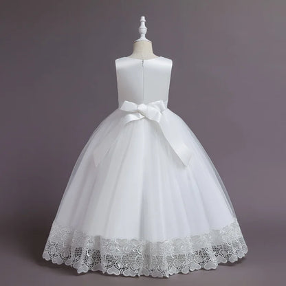 Robe de Princesse en Tulle & Dentelle – Cérémonie & Fête pour Fille (7–13 ans)
