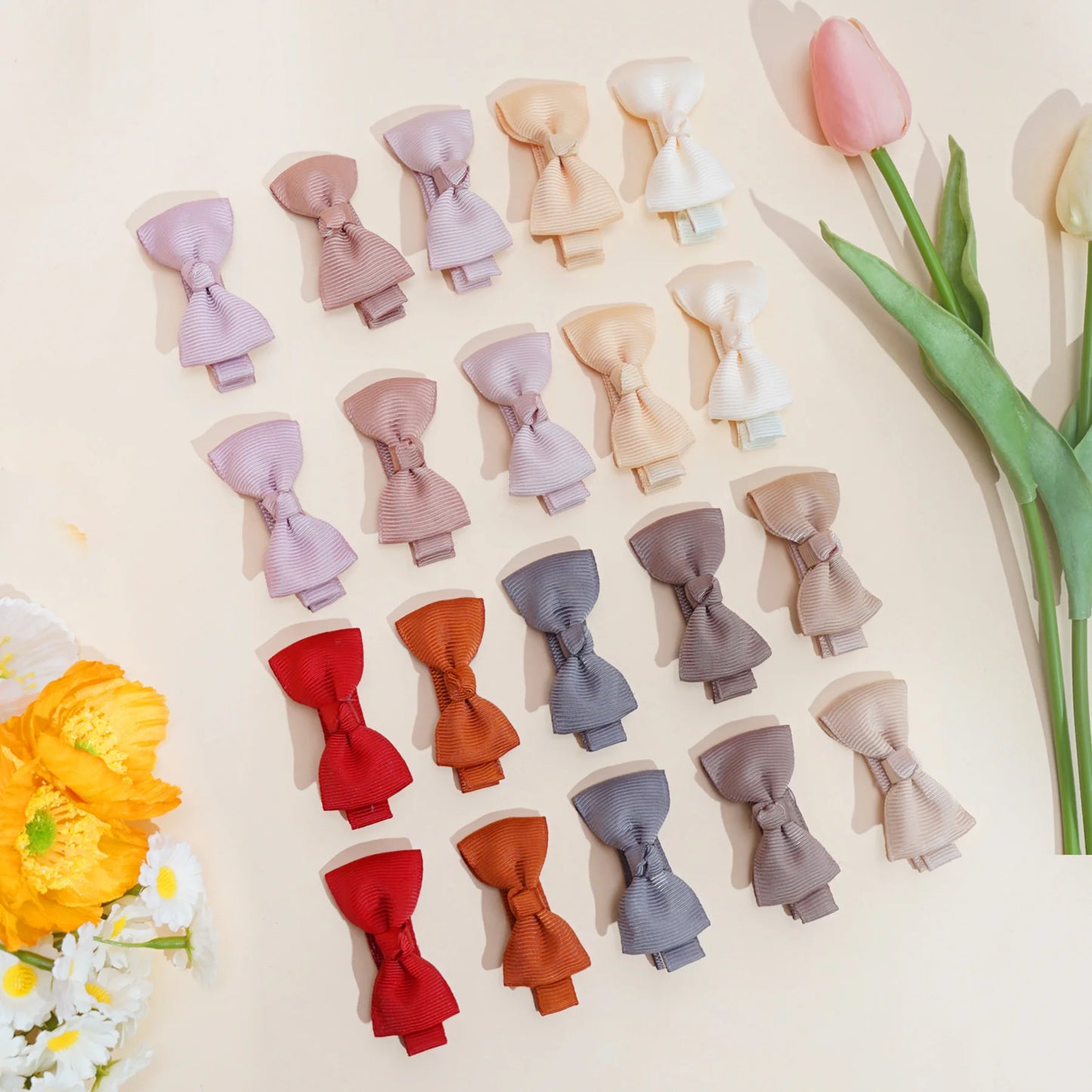 10/20 Pcs Boutique Tiny Baby Bows Grosgrain 2" Hair Bows Non-Slip Full Lined Alligator Clips for Baby Girls Toddlers