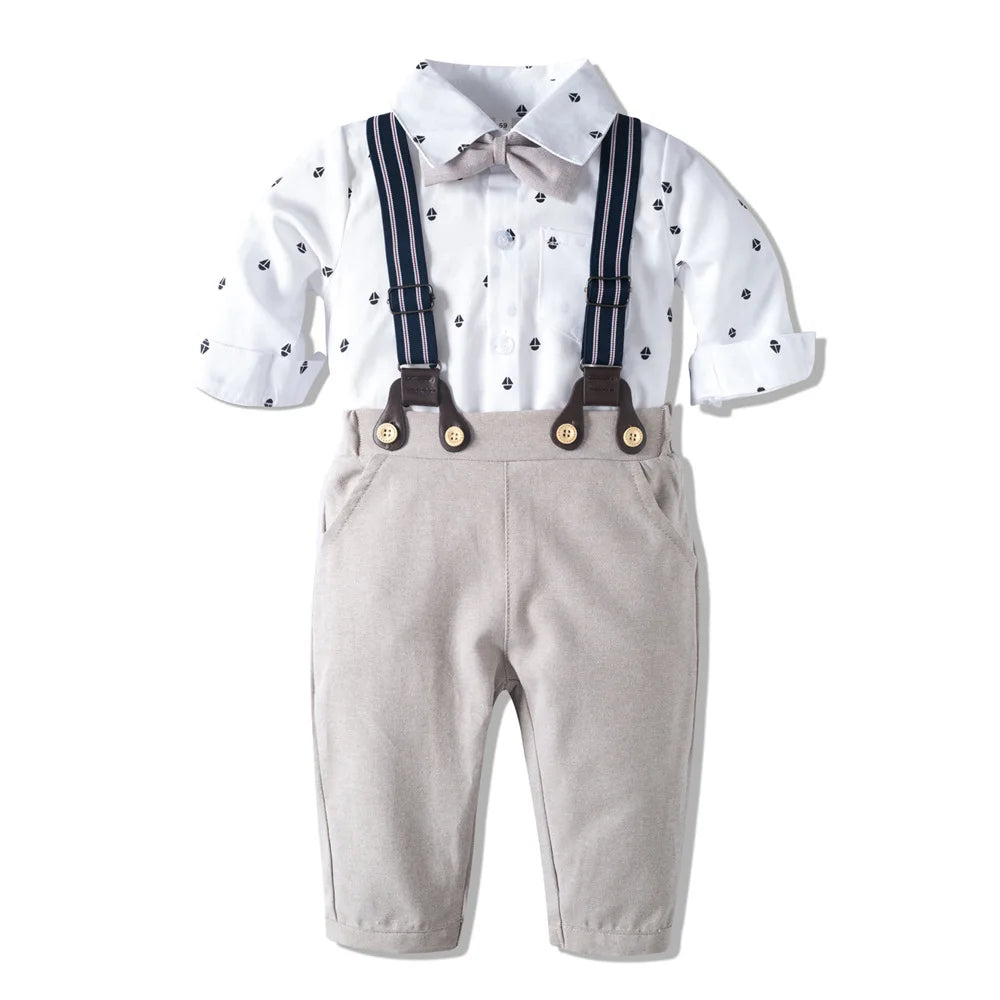 Ensemble de vêtements formels rayés pour garçons, blazers, pantalons en émail pour bébé, olympiques de mariage pour enfants, olympiques de fête