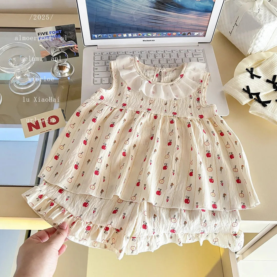Robe Princesse Fleurie Bébé – Ensemble 2 Pièces Été