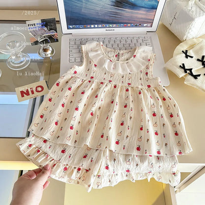 Robe Princesse Fleurie Bébé – Ensemble 2 Pièces Été