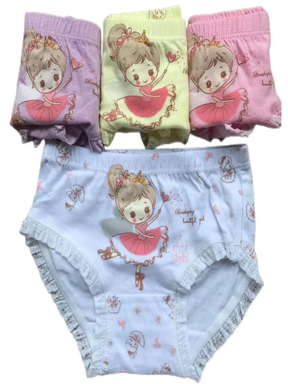 Lot de 4 Culottes Fille en Coton Doux – Confort Petit Trésor