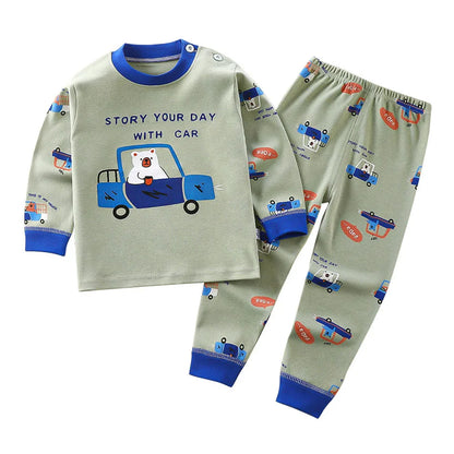 Ensemble de pyjamas en coton pour enfants, vêtements de nuit pour garçons et filles, vêtements de nuit pour enfants, vêtements de maison, vêtements de détente de dessin animé, automne et hiver