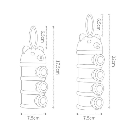 Boîte doseuse portable pour lait en poudre bébé – 3 ou 4 compartiments empilables, pratique pour sorties et voyages