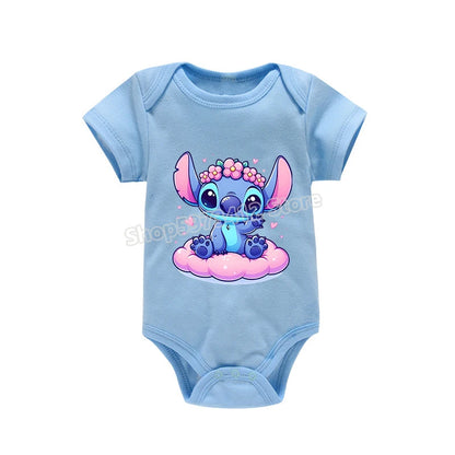 Body bébé 100 % coton – Onesie manches courtes, imprimé dessin animé, tenue d’été