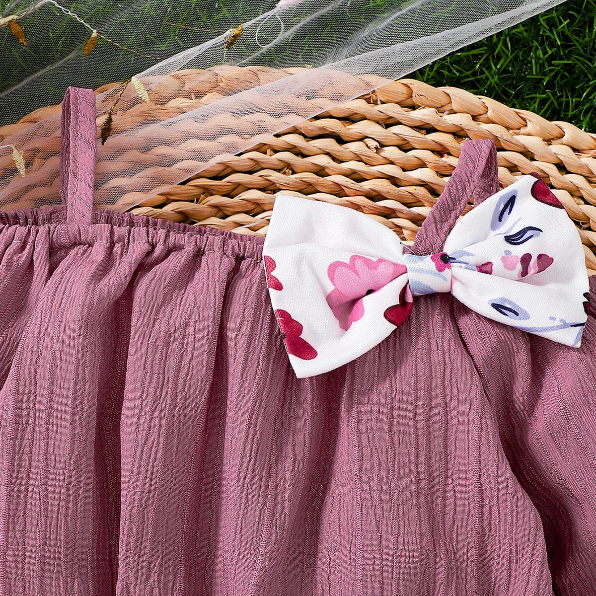 Ensemble Bébé Fleuri – Haut Mauve & Bas Imprimé Floral