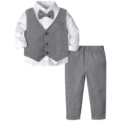 Ensemble de costumes pour bébés garçons, Blazer pour tout-petits, costumes de mariage pour nourrissons, tenue de baptême, smoking, ensembles de vêtements formels de noël pour enfants