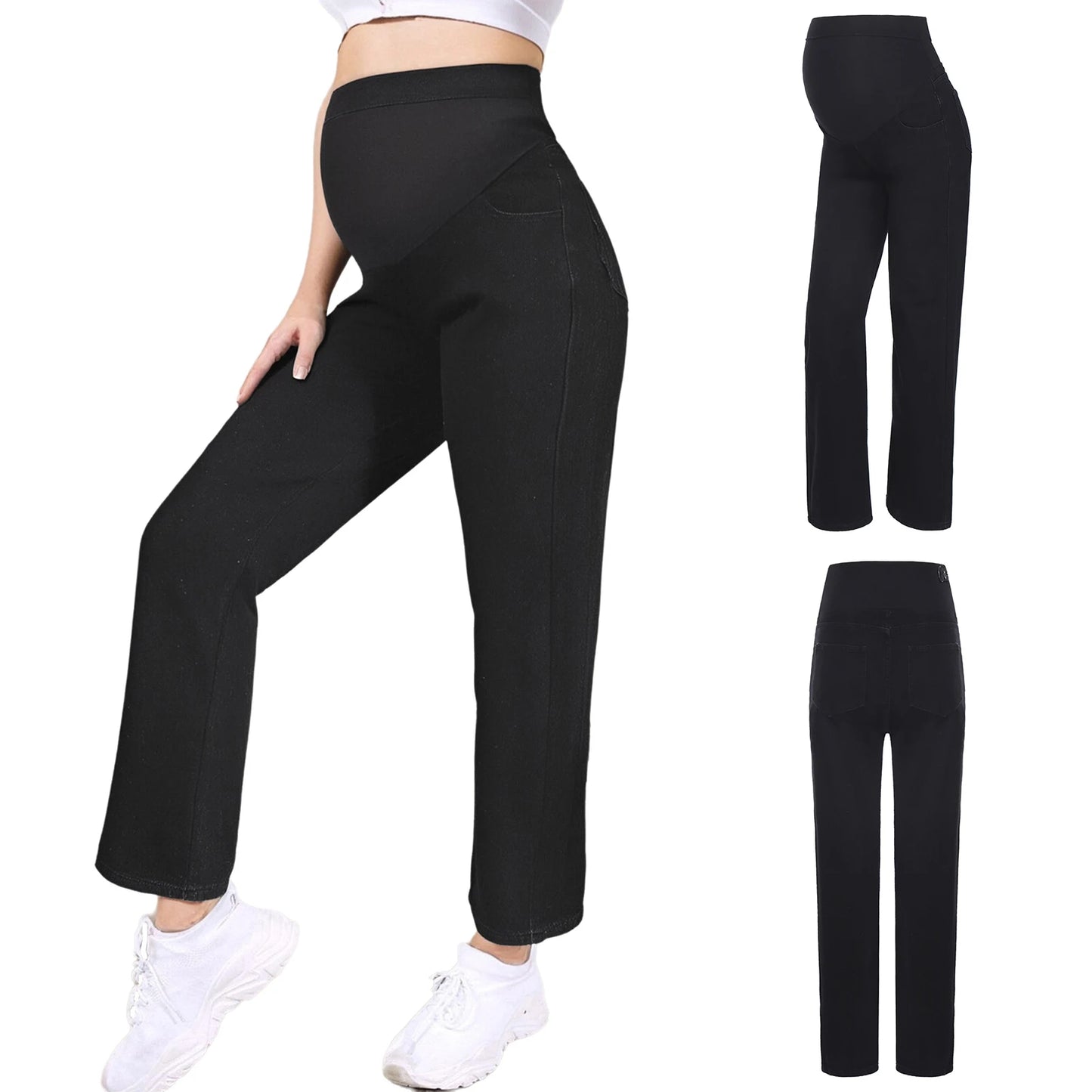 Jean Maternité Confort Absolu – Taille Haute avec Soutien Évolutif