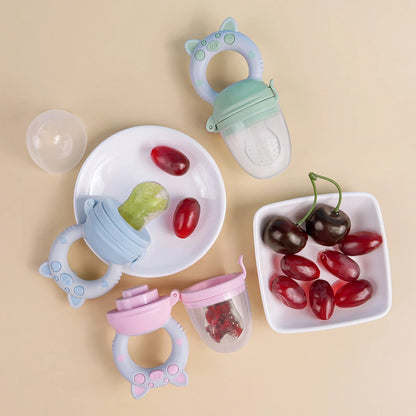 Mangeoire à fruits bébé en silicone – Apprentissage sécurisé