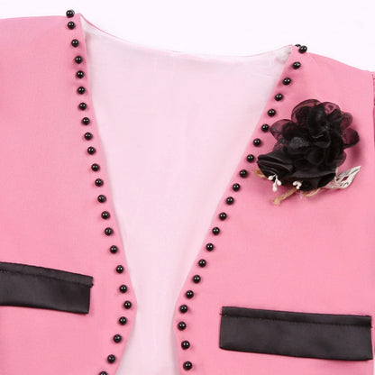 Robe Princesse Fille 2 Pièces (Robe + Veste) – Noir & Rose | Cérémonie, Anniversaire, Piano (5–14 ans)