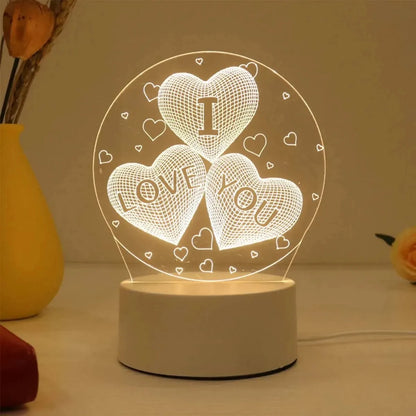 Veilleuse LED Acrylique 3D – Lampe de Chevet Décorative (Cadeau & Ambiance)